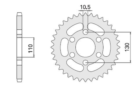 CHT ZĘBATKA TYLNA 504 44 KAWASAKI EL 250 88-96 (486-44) (JTF486.44)