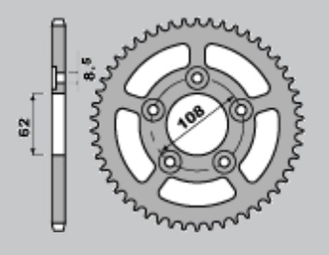 CHT ZĘBATKA TYLNA 714 43 APRILIA RS 125 93-05 (701-43) (JTR701.43) CHT ZĘBATKA TYLNA 714 43 APRILIA RS 125 93-05 (701-43) (JTR701.43)