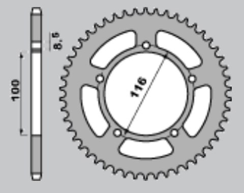GROSSKOPF WYPRZEDAŻ ZĘBATKA TYLNA ALUMINIOWA KOLOR SREBRNY 464 51 KAWASAKI KX 60 '83-'03, KX 80 '83-'85, SUZUKI RM 60 K3 '03 (ŁA