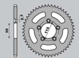 JR ZĘBATKA TYLNA ALUMINIOWA (ANODOWANA) 4552 50 KTM SX 65 '04-'11, SX 65 '12-'21 (+2) (JTR894.50) KOLOR POMARAŃCZOWY