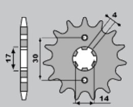 PBR ZĘBATKA PRZEDNIA 270 16 18NC KAWASAKI KLX 110, SUZUKI DRZ 110 (ŁAŃC. 420)
