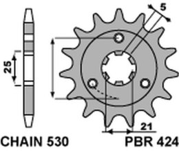 PBR ZĘBATKA PRZEDNIA 424 15 18NC SUZUKI GT 380/550 (750=+1) (ŁAŃC. 530)