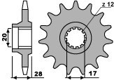 PBR ZĘBATKA PRZEDNIA 550 16 18NC GILERA 125 (84-88) (ŁAŃC. 428) (MADE IN ITALY)