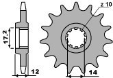 PBR ZĘBATKA PRZEDNIA 553M 14 18NC (ŁAŃC. 420)