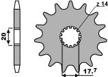 PBR ZĘBATKA PRZEDNIA 577 17 18NC (ŁAŃC. 428)