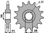 PBR ZĘBATKA PRZEDNIA 579 14 18NC (ŁAŃC. 530)