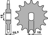 PBR ZĘBATKA PRZEDNIA 591 11 18NC APRILIA 50 TUAREG (82-85) (ŁAŃC. 415)