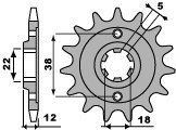 PBR ZĘBATKA PRZEDNIA 721 15 18NC CAGIVA 350 (83-86) (ŁAŃC. 530) PBR ZĘBATKA PRZEDNIA 721 15 18NC CAGIVA 350 (83-86) (ŁAŃC. 530)