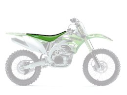 BLACKBIRD WYPRZEDAŻ POKROWIEC / POSZYCIE NA SIEDZENIE KAWASAKI KXF 250 '09-'12, 450 '09-'11 ZEBRA KOLOR CZARNY ZIELONY