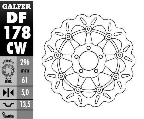 GALFER TARCZA HAMULCOWA KAWASAKI ZX6R (98-99) GALFER TARCZA HAMULCOWA KAWASAKI ZX6R (98-99)