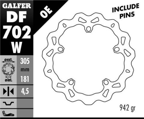 GALFER TARCZA HAMULCOWA PRZÓD BMW R 850/1100/1150/1200 (305X181X4,8) (NG1044) WAVE GALFER TARCZA HAMULCOWA PRZÓD BMW R 850/1100/1150/1200 (305X181X4,8) (NG1044) WAVE