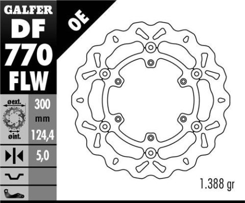 GALFER TARCZA HAMULCOWA PRZÓD KTM 950/990 ADVENTURE '02-'11, LC4 620/640/660/690 (300X124,4X5) WAVE GALFER TARCZA HAMULCOWA PRZÓD KTM 950/990 ADVENTURE '02-'11, LC4 620/640/660/690 (300X124,4X5) WAVE