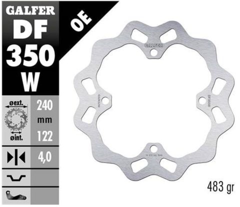 GALFER TARCZA HAMULCOWA TYŁ SUZUKI RMZ 250 '07-'19, RMZ 450 '06-'18, RMX 450Z '10-'18 WAVE (240X122X4MM) GALFER TARCZA HAMULCOWA TYŁ SUZUKI RMZ 250 '07-'19, RMZ 450 '06-'18, RMX 450Z '10-'18 WAVE (240X122X4MM)