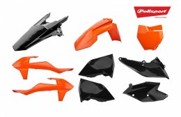 POLISPORT KOMPLET PLASTIKÓW KTM SX/SX-F '16-'18 W ZESTAWIE TABLICA PRZEDNIA (8664900001) KOLOR CZARNY POMARAŃCZOWY