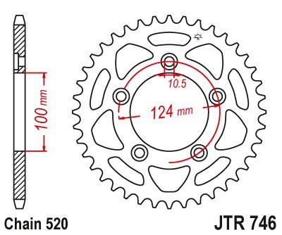 JT ZĘBATKA TYLNA 4444 39 DUCATI SCRAMBLER 1100 '18-'19 (444439JT) (ŁAŃC.520) JT ZĘBATKA TYLNA 4444 39 DUCATI SCRAMBLER 1100 '18-'19 (444439JT) (ŁAŃC.520)