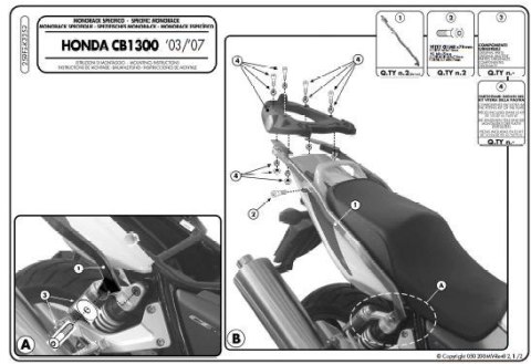 KAPPA STELAŻ KUFRA CENTRALNEGO HONDA CB 1300/S (03-09) ( BEZ PŁYTY ) KAPPA STELAŻ KUFRA CENTRALNEGO HONDA CB 1300/S (03-09) ( BEZ PŁYTY )