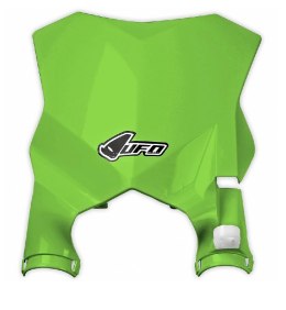 UFO TABLICA NA NUMER STARTOWY KAWASAKI KXF 250 17-19, KXF 450 16-19 KOLOR ZIELONY (STADIUM Z OSŁONAMI AMORTYZATORÓW)