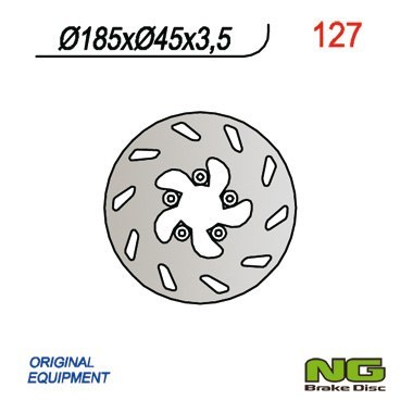 NG TARCZA HAMULCOWA TYŁ KTM EXC 50 '99-'00 (185X45X3,5) NG TARCZA HAMULCOWA TYŁ KTM EXC 50 '99-'00 (185X45X3,5)