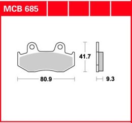 TRW ZF KLOCKI HAMULCOWE KH411 ORGANIC HONDA CH 125 SPACY 94-99, PS 125 07-13, PS 150 06-10, PRZÓD (PROMOCJA)
