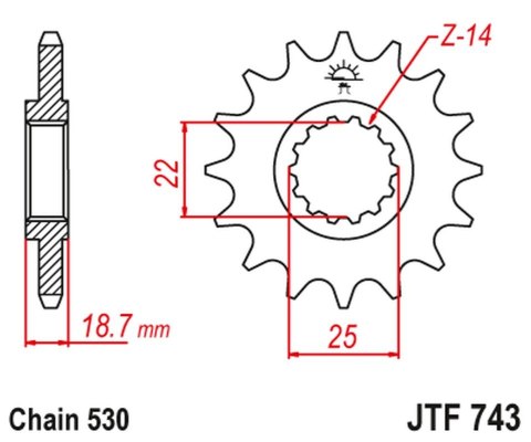 JT ZĘBATKA PRZEDNIA 2254 14 DUCATI MULTISTRADA 1200 '10-'16 (225414JT) JT ZĘBATKA PRZEDNIA 2254 14 DUCATI MULTISTRADA 1200 '10-'16 (225414JT)