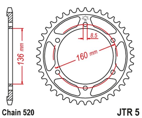 JT ZĘBATKA TYLNA 3552 41 BMW G310 R '16-'19 (+1), APRILIA ETX 125 TAUREG '85-'87 (355241JT) (ŁAŃC. 520) JT ZĘBATKA TYLNA 3552 41 BMW G310 R '16-'19 (+1), APRILIA ETX 125 TAUREG '85-'87 (355241JT) (ŁAŃC. 520)