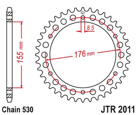 JT ZĘBATKA TYLNA 4392 46 TRIUMPH TIGER SPORT 1050 14-19 (+1) (439246JT) (ŁAŃC. 530) JT ZĘBATKA TYLNA 4392 46 TRIUMPH TIGER SPORT 1050 14-19 (+1) (439246JT) (ŁAŃC. 530)