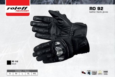 ROLEFF WIELKA PROMOCJA RĘKAWICE TEKSTYLNE LETNIE MODEL RO92 KOLOR CZARNY ROZMIAR S ROLEFF WIELKA PROMOCJA RĘKAWICE TEKSTYLNE LETNIE MODEL RO92 KOLOR CZARNY ROZMIAR S