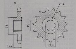 SUNSTAR ZĘBATKA PRZEDNIA 2254 15 DUCATI MULTISTRADA 1200 / S '10-'17 (JTF743.15) (ŁAŃC. 530) - WYPRZEDAŻ