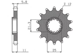 SUNSTAR ZĘBATKA PRZEDNIA 727 14 HUSQVARNA CR/WR/TC/TE 125/250/300/310/410/510/610 (JTF824.14) (ŁAŃC. 520) (72714JT)