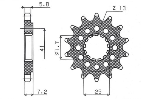SUNSTAR ZĘBATKA PRZEDNIA KAWASAKI ZX-7R/RR '96-'03, ZX-10R '04-'15, SUZUKI GSXR 750 '00-'15, SV 1000S '03-'06 (KONWERSJA 520) (J SUNSTAR ZĘBATKA PRZEDNIA KAWASAKI ZX-7R/RR '96-'03, ZX-10R '04-'15, SUZUKI GSXR 750 '00-'15, SV 1000S '03-'06 (KONWERSJA 520) (J