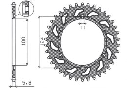 SUNSTAR ZĘBATKA TYLNA 1027 43 DUCATI MONSTER 695 '08, MONSTER 800 '03-'04 (JTR735.43) (ŁAŃC. 520) (102743JT) - WYPRZEDAŻ