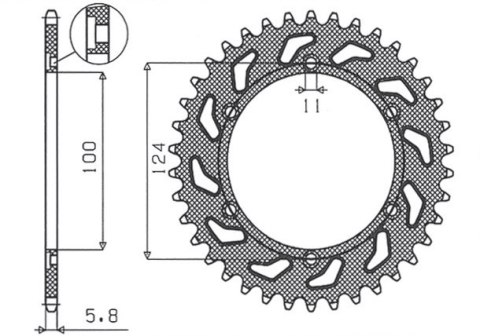 SUNSTAR ZĘBATKA TYLNA 1027 43 DUCATI MONSTER 695 '08, MONSTER 800 '03-'04 (JTR735.43) (ŁAŃC. 520) (102743JT) - WYPRZEDAŻ SUNSTAR ZĘBATKA TYLNA 1027 43 DUCATI MONSTER 695 '08, MONSTER 800 '03-'04 (JTR735.43) (ŁAŃC. 520) (102743JT) - WYPRZEDAŻ