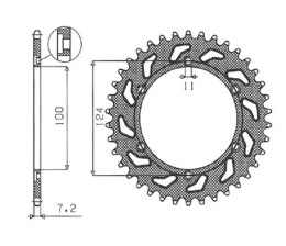 SUNSTAR ZĘBATKA TYLNA 4366 43 DUCATI 944 ST2 '97-'03, 992 ST3 '04-'07 (JTR745.43) (ŁAŃC.525) (436643JT) - WYPRZEDAŻ