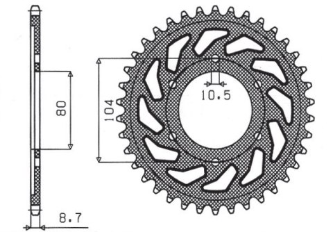 SUNSTAR ZĘBATKA TYLNA 488 40 KAWASAKI KZ 650 SR 77-80, Z 500B3 81, Z 400F 8385 (JTR488.40) (ŁAŃC. 530) (48840JT) - WYPRZEDAŻ SUNSTAR ZĘBATKA TYLNA 488 40 KAWASAKI KZ 650 SR 77-80, Z 500B3 81, Z 400F 8385 (JTR488.40) (ŁAŃC. 530) (48840JT) - WYPRZEDAŻ