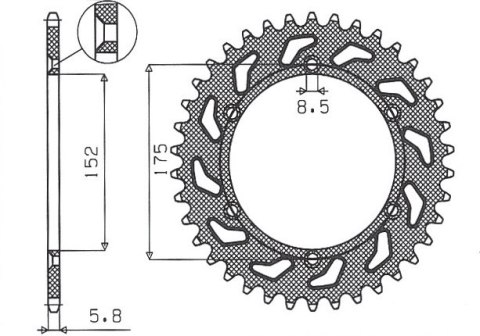 SUNSTAR ZĘBATKA TYLNA 856 43 YAMAHA TT600R '98-'03, TT600S '93-'95, YFZ 350 BANSHEE`89-06 (JTR853.43)* (ŁAŃC. 520) (85643JT) SUNSTAR ZĘBATKA TYLNA 856 43 YAMAHA TT600R '98-'03, TT600S '93-'95, YFZ 350 BANSHEE`89-06 (JTR853.43)* (ŁAŃC. 520) (85643JT)