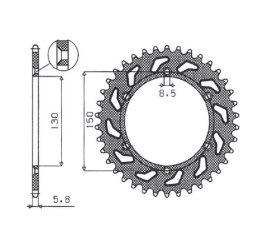SUNSTAR ZĘBATKA TYLNA ALUMINIOWA (ERGAL) 270 48 YAMAHA YZ/YZF/WRF '99-'24 (JTR251.48) (ŁAŃC. 520) (27048JT) KOLOR CZARNY - WYPRZ