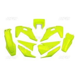 UFO KOMPLET PLASTIKÓW HUSQVARNA TE 150 / 250 / 300 '20-'23, FE 250 / 350 / 450 / 501 '20-'23 Z OSŁONĄ LAMPY KOLOR ŻÓŁTY FLUO (HU