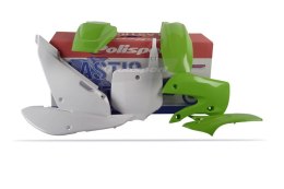 POLISPORT KOMPLET PLASTIKÓW KAWASAKI KX 65 '00-'24 W ZESTAWIE TABLICA PRZEDNIA (8661500010) KOLOR ZIELONO BIAŁY OEM