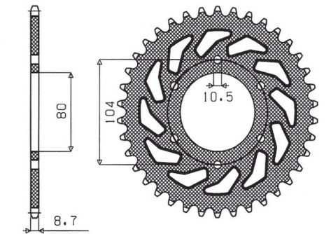 SUNSTAR ZĘBATKA TYLNA 501 33 KAWASAKI Z 750C '80-87, GPZ 1100 '81-85, GPZ 750 '83-89, GPZ 750 TURBO '82-87 (ŁAŃC. 630) - WYPRZED SUNSTAR ZĘBATKA TYLNA 501 33 KAWASAKI Z 750C '80-87, GPZ 1100 '81-85, GPZ 750 '83-89, GPZ 750 TURBO '82-87 (ŁAŃC. 630) - WYPRZED