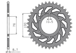 SUNSTAR ZĘBATKA TYLNA 818 42 SUZUKI GS 1000/1100, GSX 1100E (JTR818.42) (ŁAŃC. 630) - WYPRZEDAŻ