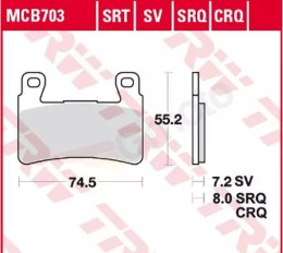 TRW ZF LUCAS KLOCKI HAMULCOWE KH265 KH296 SPIEK METALICZNY SINTER RACING (WYCZYNOWE NA TOR) (ZASTĘPUJE MCB703SRQ)