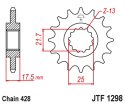 JT ZĘBATKA PRZEDNIA 2048 17 HONDA CBR 250 '90-00' VT/VTR 250 '89-90' (204817JT) (ŁAŃC. 428)