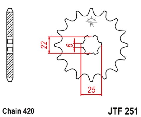 JT ZĘBATKA PRZEDNIA 255 16 HONDA NSR/MTX 50 (25516JT) (ŁAŃC. 420) JT ZĘBATKA PRZEDNIA 255 16 HONDA NSR/MTX 50 (25516JT) (ŁAŃC. 420)