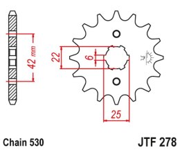 JT ZĘBATKA PRZEDNIA 278 17 HONDA CB 400N '79-'80 (27817JT) (ŁAŃC. 530)