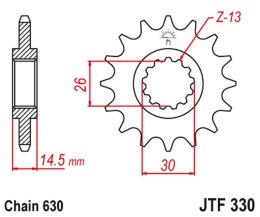 JT ZĘBATKA PRZEDNIA 333 15 HONDA CB 750 F/K '79-80' (RC01)(33315JT) (ŁAŃC. 630)