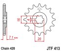JT ZĘBATKA PRZEDNIA 413 15 SUZUKI RMX 50, TS 50 (41315JT) (ŁAŃC. 420)