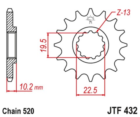 JT ZĘBATKA PRZEDNIA 435 11 SUZUKI RM 250 '87-'12 (43511JT) (ŁAŃC. 520) JT ZĘBATKA PRZEDNIA 435 11 SUZUKI RM 250 '87-'12 (43511JT) (ŁAŃC. 520)