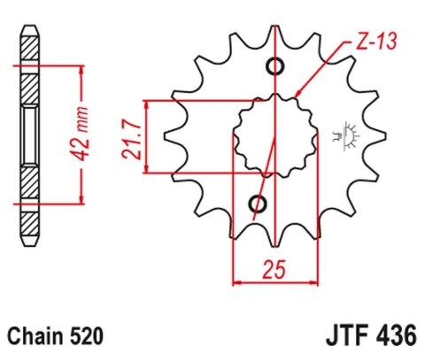 JT ZĘBATKA PRZEDNIA 438 14 SUZUKI GSX 400 F '81-'86, RG 250 GAMMA '83-'88 (43814JT) (ŁAŃC. 520) - MOŻE ZASTĄPIĆ JTF565.14 JT ZĘBATKA PRZEDNIA 438 14 SUZUKI GSX 400 F '81-'86, RG 250 GAMMA '83-'88 (43814JT) (ŁAŃC. 520) - MOŻE ZASTĄPIĆ JTF565.14