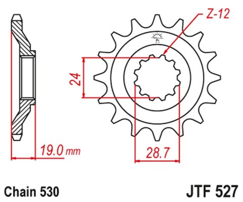 JT ZĘBATKA PRZEDNIA 532 17 KAWASAKI ZX10 '88-90' (ZX 1000 B1-B3) (53217JT) (ŁAŃC. 530) JT ZĘBATKA PRZEDNIA 532 17 KAWASAKI ZX10 '88-90' (ZX 1000 B1-B3) (53217JT) (ŁAŃC. 530)
