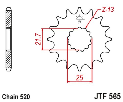 JT ZĘBATKA PRZEDNIA 565 17 SUZUKI GS500E '89-'93 (56517JT) (ŁAŃC. 520) (+1) JT ZĘBATKA PRZEDNIA 565 17 SUZUKI GS500E '89-'93 (56517JT) (ŁAŃC. 520) (+1)